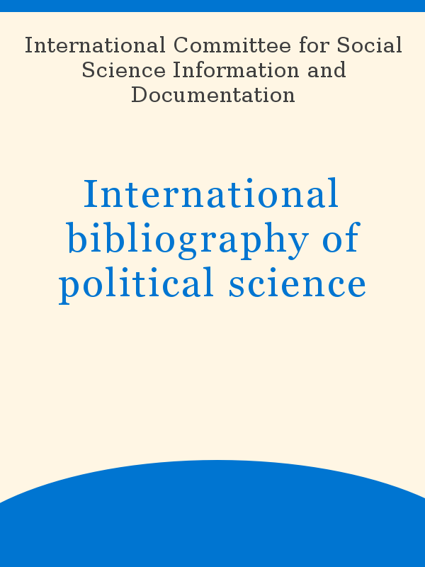 International Bibliography of Political Science