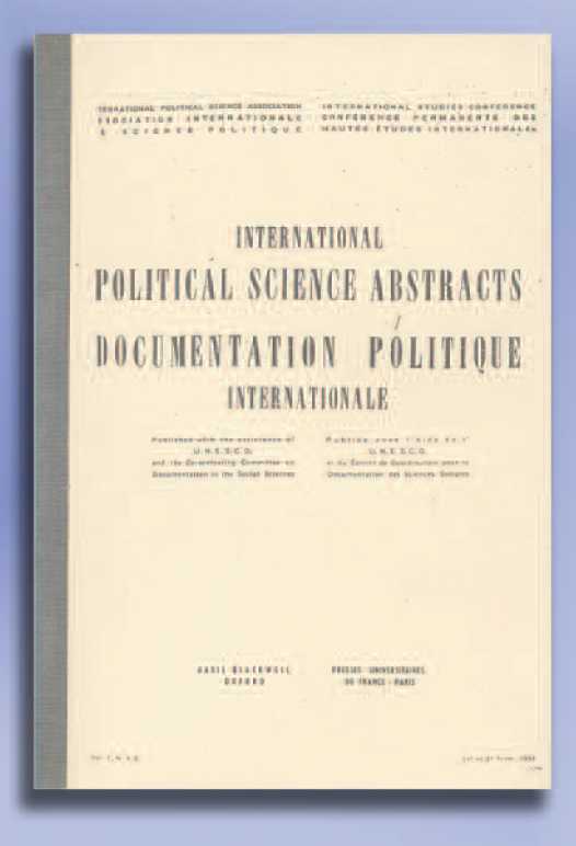Volume 1, no. 1-2 of International Political Science Abstracts – 1951 Volume 1, no. 1-2 of International Political Science Abstracts – 1951