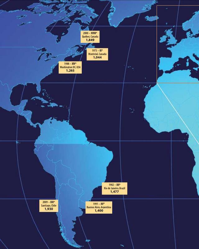 World Map - Congresses Registrations