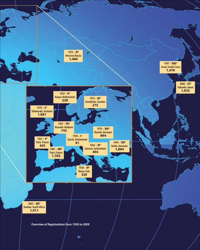 World Map - Congresses Registrations