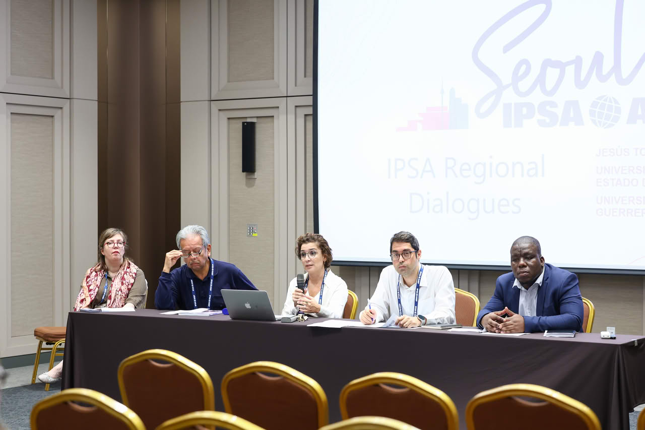 Photo (left to right): Executive Committee members Emilia Palonen,&nbsp;Jesús Tovar,&nbsp;Madalena Meyer Resende,&nbsp;Berk Esen and Kgothatso Shai.

&nbsp;
